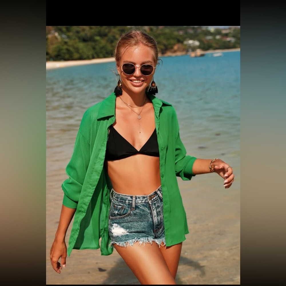 Green beach cover up